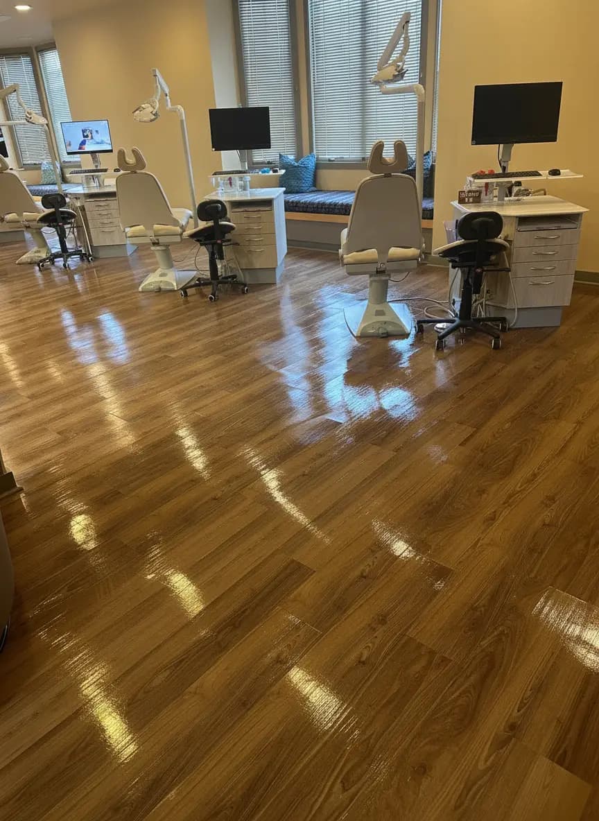 Clean, tidy office interior after a Trustyclean commercial cleaning